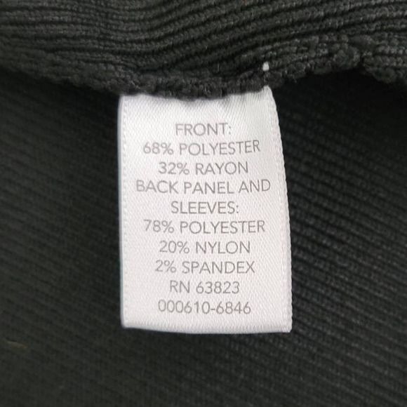 CJ Banks Women's Open Front Cardigan Black w/Red/Cream Panels on Front Size 2X - Picture 10 of 11